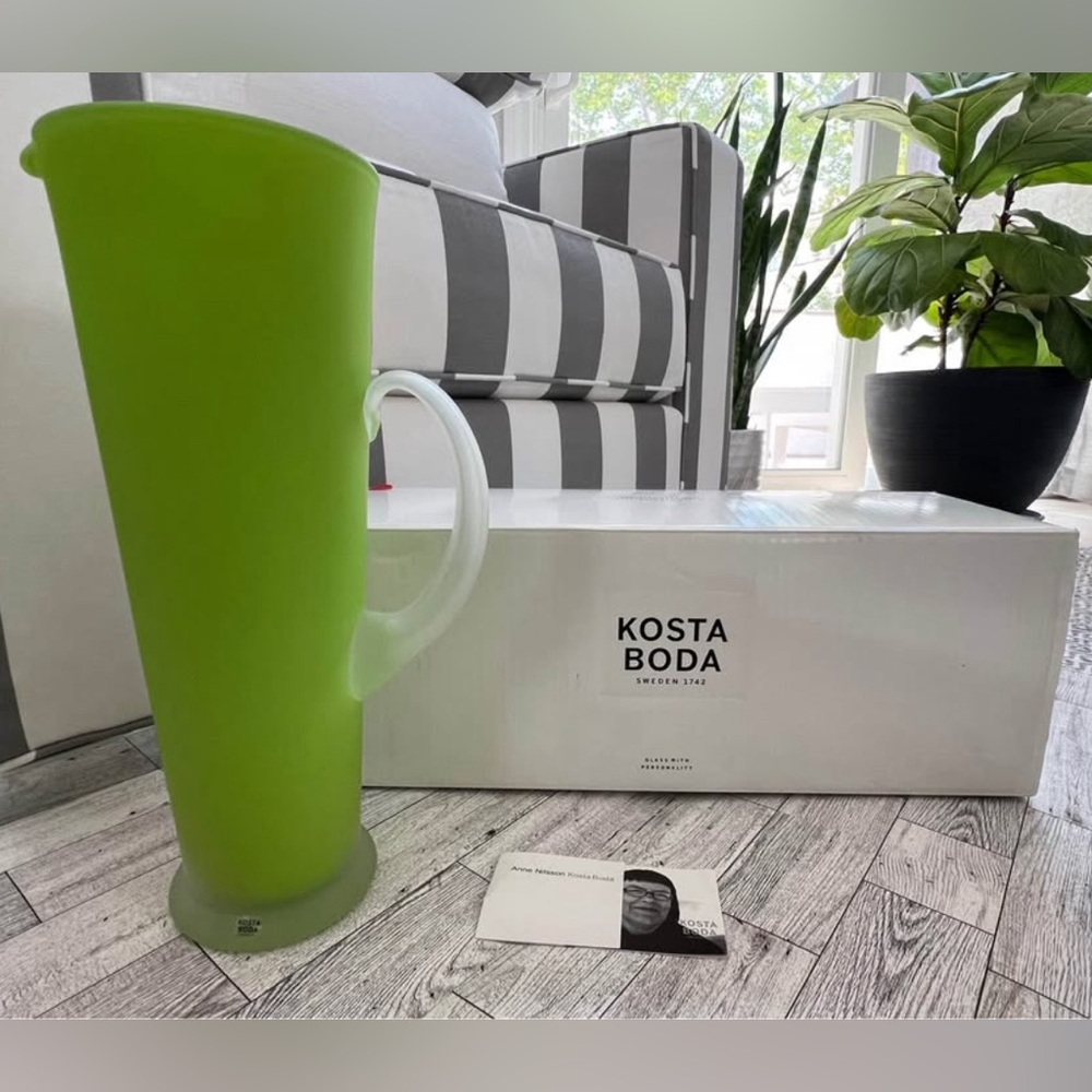 Kosta Boda Green SORBET Glass Jug/Pitcher.